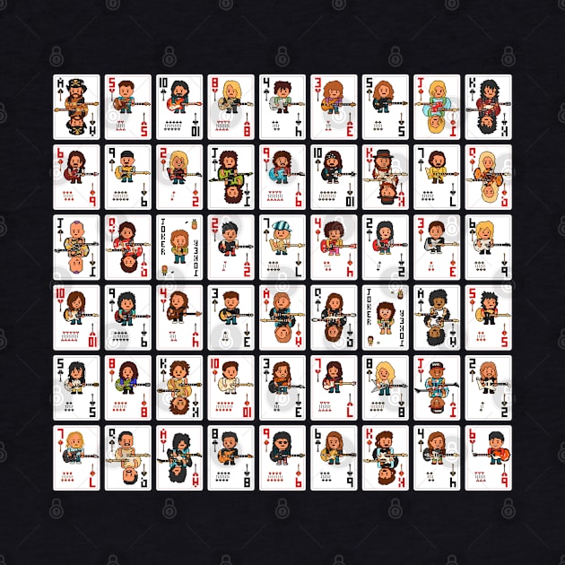 Set of All 54 Pixelrockstars Playing Cards by gkillerb